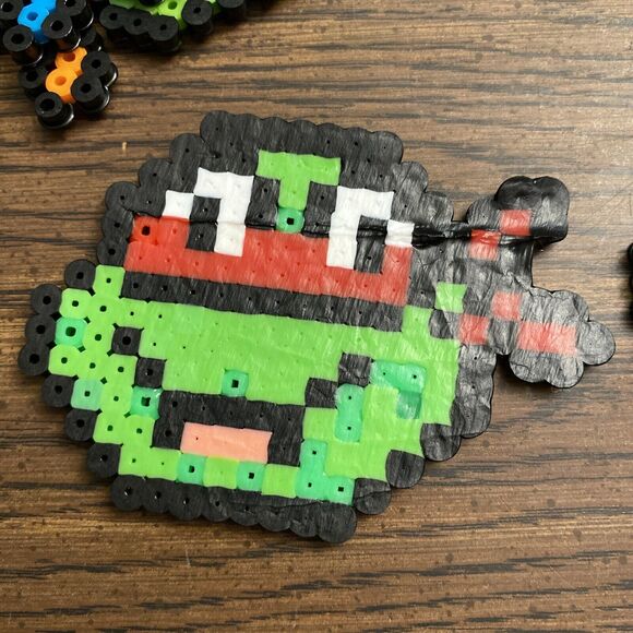 Teenage Mutant Ninja Turtles Pixel Art Perler Beads Retro Nostalgic All 4 4”x2.5 - Picture 8 of 11